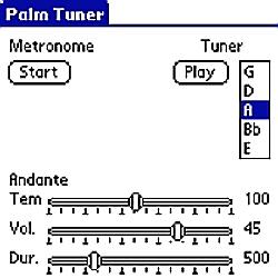 image of Palm Tuner screen